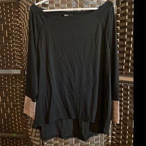 SHEIN High low Tunic Top with gold sequin cuffs